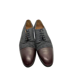 TAFT The Jack Shoe Oxfords Gray Oxblood US 9.5 EU 42 Mens Cap Toe Made in Spain